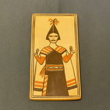 Jean Sahme Nampeyo, Hopi Pottery Tile with Female Clown Dancer Design ca. 1999  (NL35)