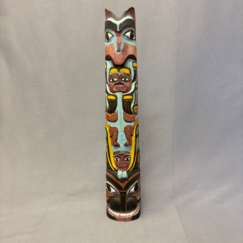 Antique Northwest Coast Carved and Painted Wooden Totem   (NLC9)