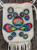 Phyllis Bearskin, Seneca/Cayuga & Chickasaw - Beaded, Brain-tanned Leather Bag with Fringe    (PB12)