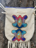 Phyllis Bearskin, Seneca/Cayuga & Chickasaw - Beaded, Brain-tanned Leather Bag with Fringe    (PB13)