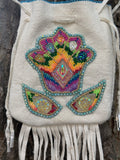 Phyllis Bearskin, Seneca/Cayuga & Chickasaw - Beaded, Brain-tanned Leather Bag with Fringe    (PB3)
