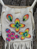 Phyllis Bearskin, Seneca/Cayuga & Chickasaw - Beaded, Brain-tanned Leather Bag with Fringe    (PB4)