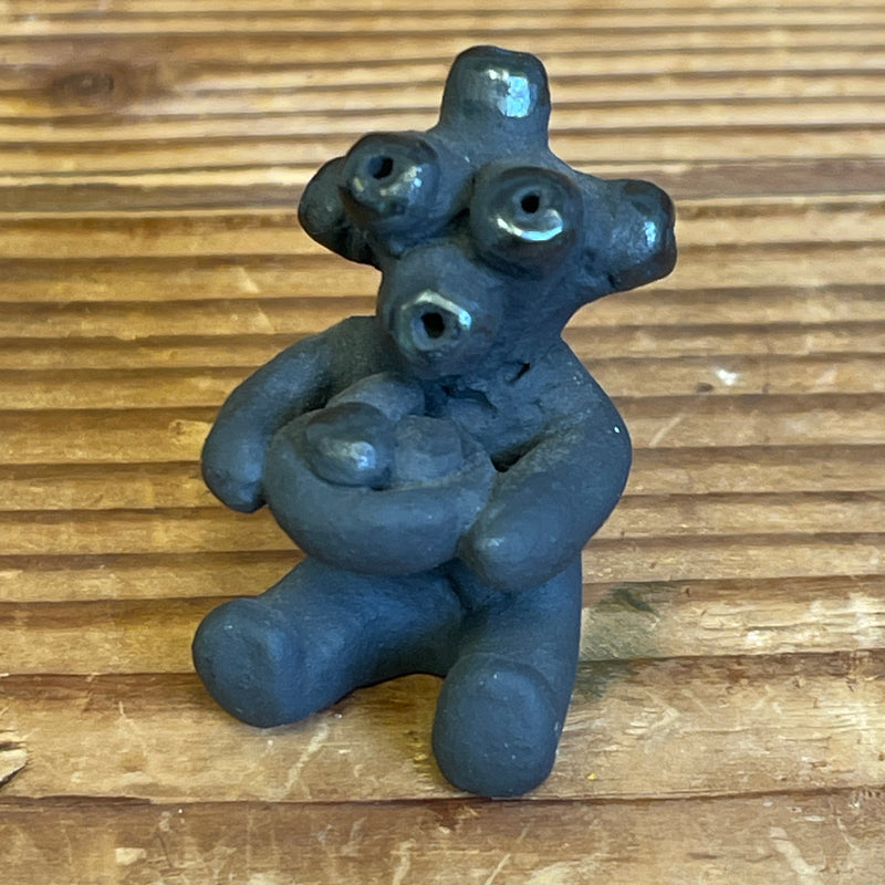 Dorothy and Paul Gutierrez, Santa Clara Pueblo Miniature Blackware Mudhead Figure  (SSC52)
