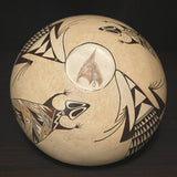 Native American Bowl with Lizard Design by Sylvia Naha, Hopi, Featherwoman (RS176)