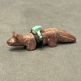 Zuni Pipestone Fox Fetish with Turquoise Gift Bundle   (VW168)