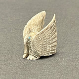 Zuni Antler Eagle Fetish with Turquoise Eyes, vintage Native American   (WHC51)