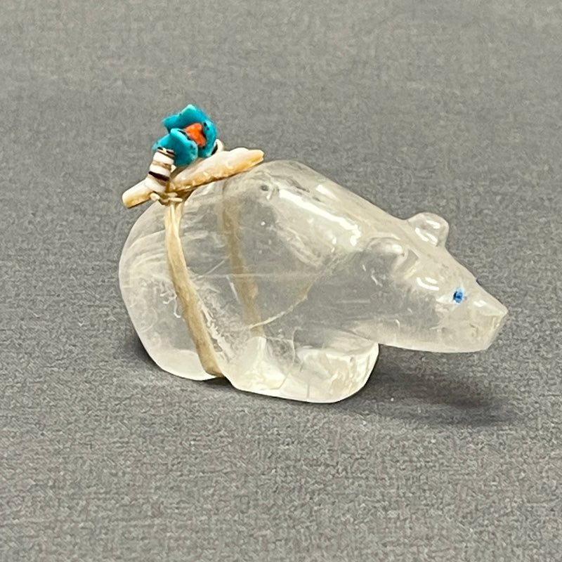 Zuni Quartz Bear Fetish with Abalone Shell Arrow Gift Bundle  (WHC52)