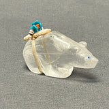 Zuni Quartz Bear Fetish with Abalone Shell Arrow Gift Bundle  (WHC52)
