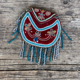 Iroquois Beaded Pouch - ca. 1830 - 1840 - Provenance included. Rare & beautiful! (GM258)