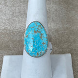 Turquoise & Silver Ring by Douglas Zachary - Native American Turquoise Ring SZ 7 (3/44)