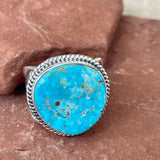 Kingman Turquoise Ring by Burt Francisco, Navajo - Native American Turquoise Ring size 12 (3/39)