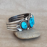 Turquoise Navajo Cuff with 5 Morenci Stones