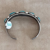 Turquoise Navajo Cuff with 5 Morenci Stones