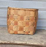 Algonkian Vintage Splint Wood Potato Stamp Basket 1930's  NL20