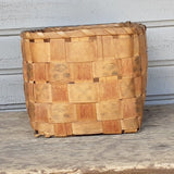 Algonkian Vintage Splint Wood Potato Stamp Basket 1930's  NL20