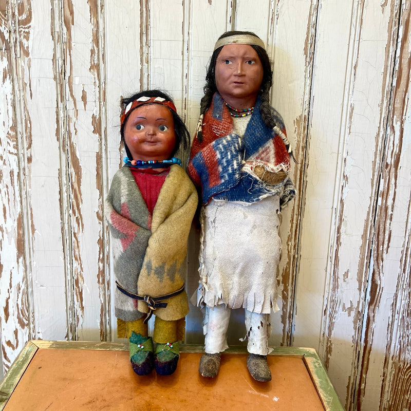Indian Character Dolls - Antique Set of Two