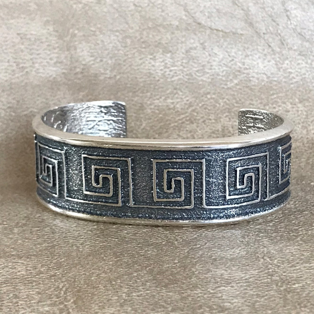 Steve LaRance, Hopi Tufa Cast Silver Cuff Bracelet with Continuous Water  Design SR8