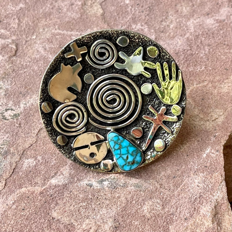 Taller Vintage Zuni Native American Navajo Turquoise Pearl