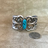 Vintage Genuine Navajo Sand Cast Cuff with Turquoise    KD125