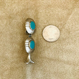 Navajo CLIP ON Turquoise Concho style Dangle Earrings  (MC3)