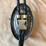 Vintage Elk Skull and Antler Bolo Tie with Turquoise, Animal Spirit Bolo tie, Sterling silver bolo tie BBL15