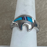 Contemporary Inlay ring by Ray Tracey, Navajo – Authentic Navajo Jewelry (RK161)