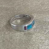 Contemporary Inlay ring by Ray Tracey, Navajo – Authentic Navajo Jewelry (RK149)