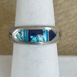 Contemporary Inlay ring by Ray Tracey, Navajo – Authentic Navajo Jewelry (RK150)