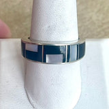 Contemporary Inlay ring by Ray Tracey, Navajo – Authentic Navajo Jewelry (RK146)