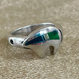 Contemporary Inlay ring by Ray Tracey, Navajo – Authentic Navajo Jewelry (RK160)
