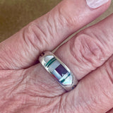 Contemporary Inlay ring by Ray Tracey, Navajo – Authentic Navajo Jewelry (RK155)