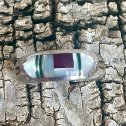 Contemporary Inlay ring by Ray Tracey, Navajo – Authentic Navajo Jewelry (RK155)