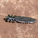 Gary Custer, Navajo silver feather pendant, Eagle feather pendant by Navajo artist, Gary Custer  (1/176)