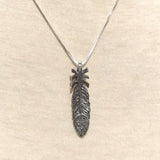 Gary Custer, Navajo silver feather pendant, Eagle feather pendant by Navajo artist, Gary Custer  (1/176)
