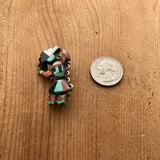 Vintage Zuni Celebration Man Design Pin made with Turquoise, Spiney Oyster shell and Mother of Pearl (DC44)