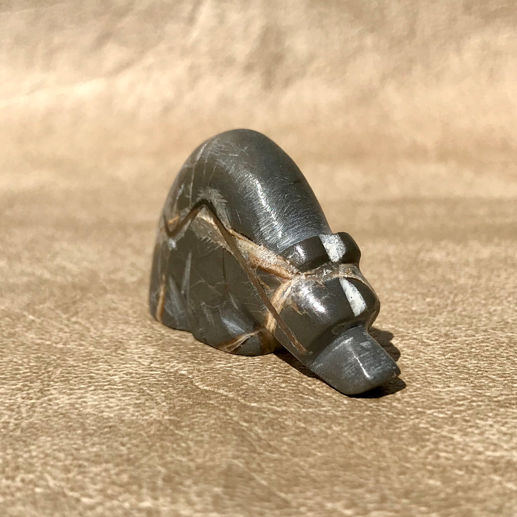 Picasso Marble Bear Zuni Fetish by Kenny Chavez, Native American bear carving (2/43)