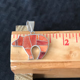 Spiney Oyster Shell Reversible Navajo Bear Design Pendant - Designer David Rosales - Supersmith Inlay jewelry (3/7)