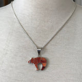 Spiney Oyster Shell Reversible Navajo Bear Design Pendant - Designer David Rosales - Supersmith Inlay jewelry (3/7)