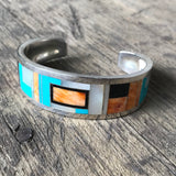Multi-Stone Inlay Cuff for Men or Women by Stanley Manygoats, Navajo KD158