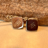 Square Silver Earrings with Spiny Oyster Shell by Cathy Webster, Navajo, Authentic Native American Jewelry 2/77