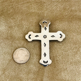 Vintage Native American Navajo Sterling Silver Cross Pendant/Pin   AC64