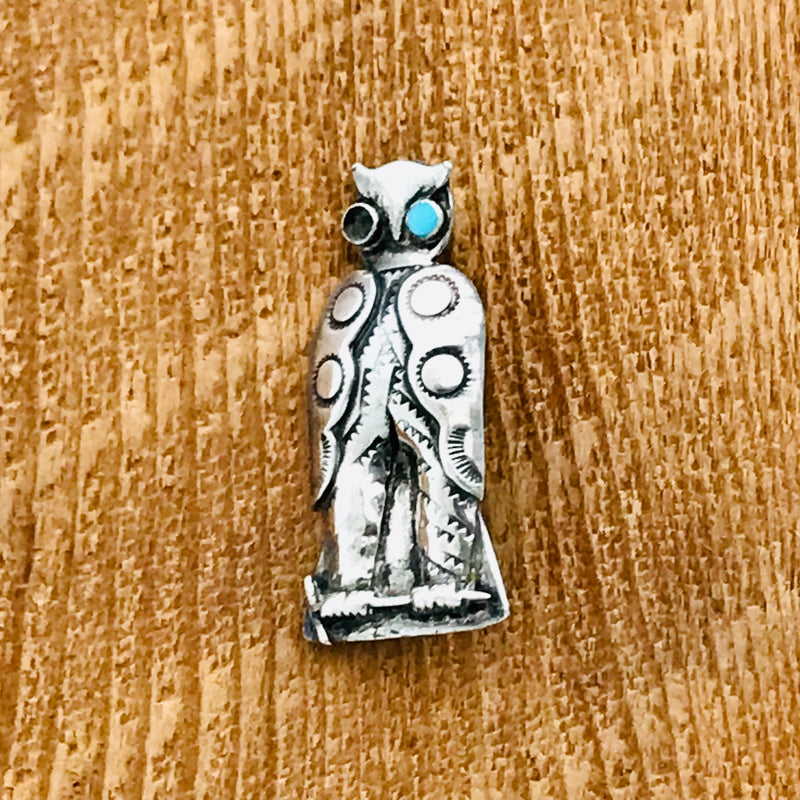 Vintage Navajo Owl Design Silver pin, Navajo pin with owl design (TSG147)