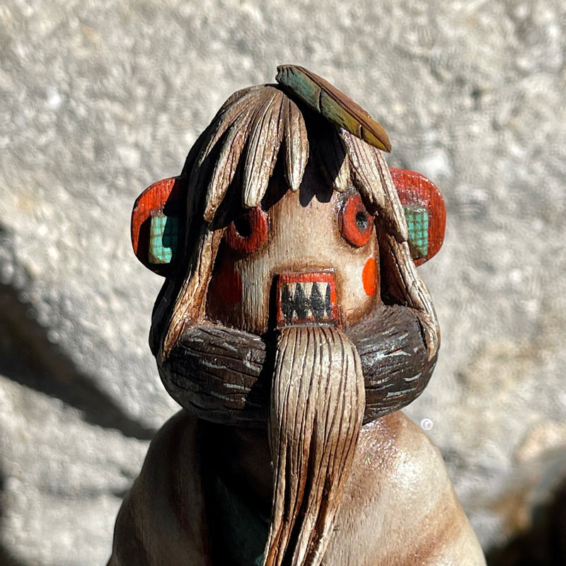 Masau'u "Earth God" Katsina by Jonathan Day, Hopi - Hopi Kachina Doll Carving (RS198)