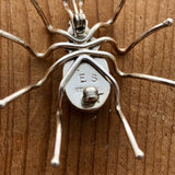 Navajo Silver Spider Pin by Effie Garfield, Sterling Silver and Black Onyx pin (1/316)