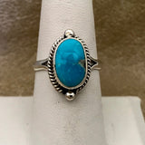 Authentic Native American ring with Fox Turquoise by Burt and Kathy Francisco, Turquoise Navajo ring 2/131