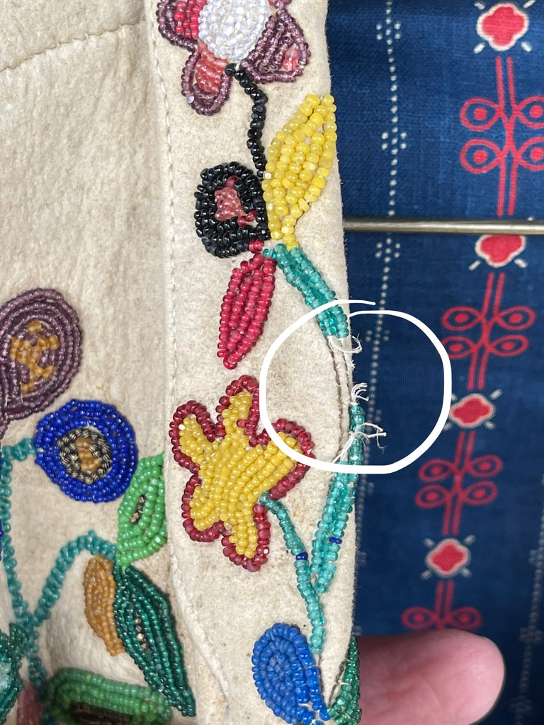 Santee Sioux beaded vest ca. 1800s - brain tanned/thread sewn. (GM272)