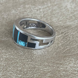 Contemporary Inlay ring by Ray Tracey, Navajo – Authentic Navajo Jewelry (RK159)
