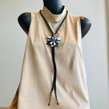 Vintage Thunderbird Bolo Tie with Turquoise and other natural stones by Bobby and Corraine Shack, Zuni, BBL7
