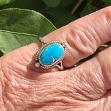 Authentic Native American ring with Fox Turquoise by Burt and Kathy Francisco, Turquoise Navajo ring 2/131