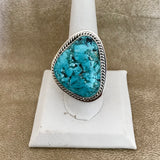 Turquoise ring by Lyle Piaso, Navajo - Turquoise from the Blue Diamond Mine, Navajo ring with turquoise Size: 11 3/4 (2/141)